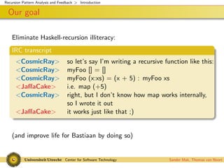 Recursion Pattern Analysis and Feedback