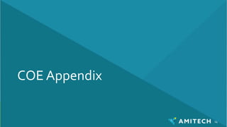 © 2019 Amitech Solutions, Inc. | All Rights Reserved.
COE Appendix
14
 