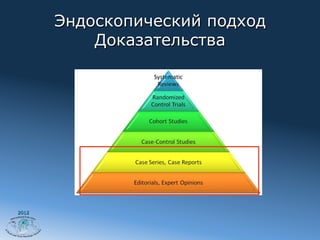 Эндоскопический подход
           Доказательства




2012
 