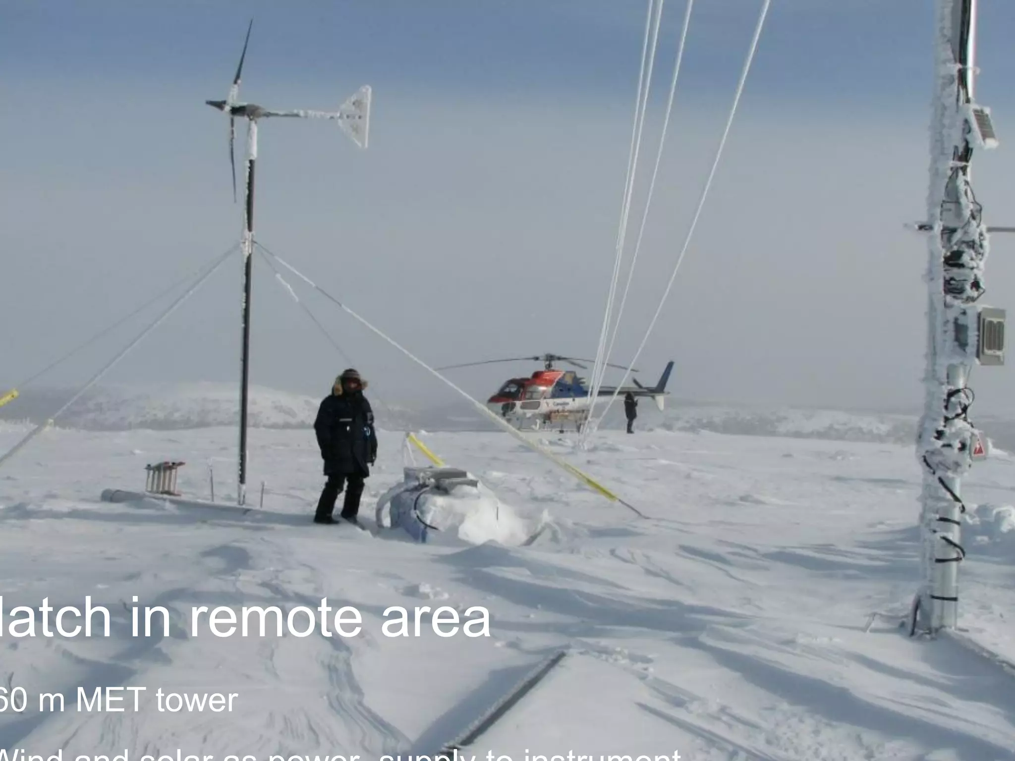 14
01/2012
Hatch in remote area
60 m MET tower
 