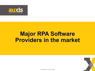Major RPA Software
Providers in the market
Confidential & Proprietary 22
 