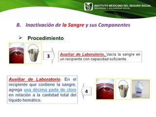 INSTITUTO MEXICANO DEL SEGURO SOCIAL
SEGURIDAD Y SOLIDARIDAD SOCIAL
B. Inactivación de la Sangre y sus Componentes
 Procedimiento
3
4
 