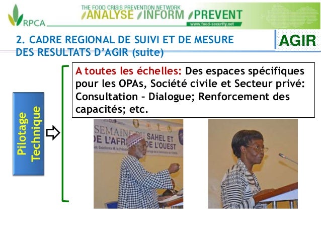 2. CADRE REGIONAL DE SUIVI ET DE MESURE
DES RESULTATS D’AGIR (suite)
AGIR
Pilotage
Technique
A toutes les échelles: Des es...