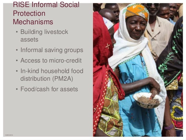 12/20/2016 4
• Building livestock
assets
• Informal saving groups
• Access to micro-credit
• In-kind household food
distri...
