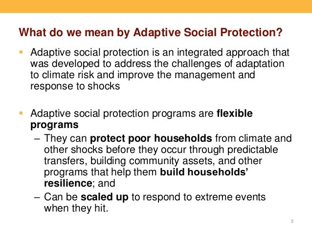 What do we mean by Adaptive Social Protection?
 Adaptive social protection is an integrated approach that
was developed t...
