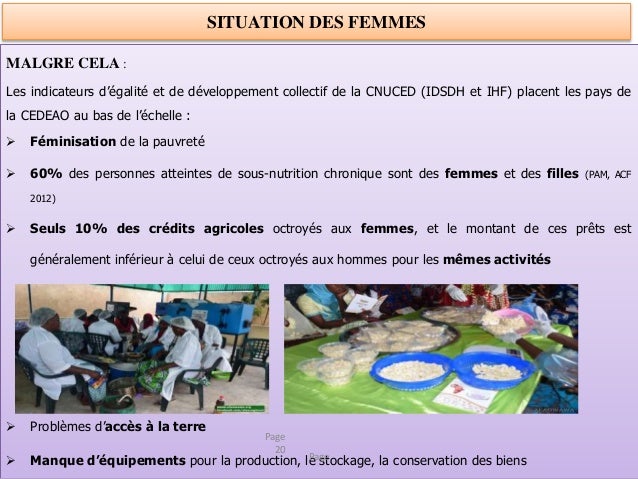 SITUATION DES FEMMES
MALGRE CELA :
Les indicateurs d’égalité et de développement collectif de la CNUCED (IDSDH et IHF) pla...