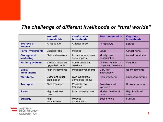 The challenge of different livelihoods or “rural worlds”
3
 