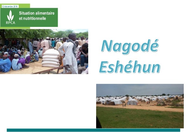 12 décembre 2016
Situation alimentaire
et nutritionnelle
 