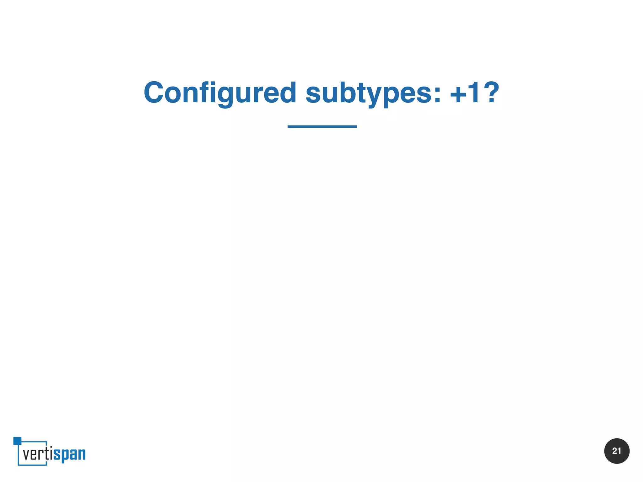 21
Configured subtypes: +1?
 