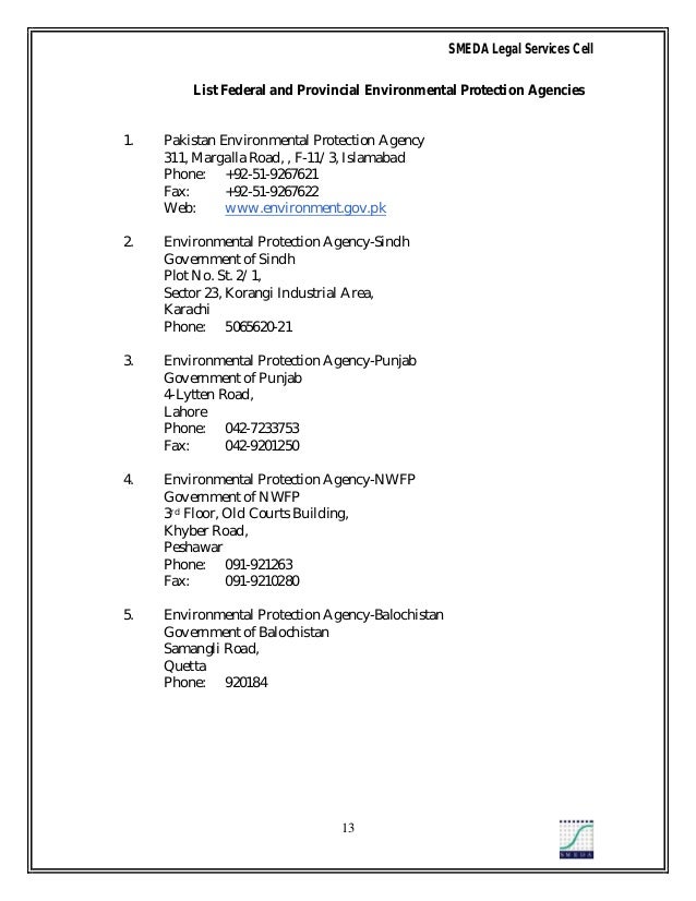 Compliance with Environmental Laws in pakistan