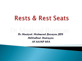 Rpd. rests & rest seats 2nd yr