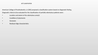 Classification of partially edentulous arches | PPTX