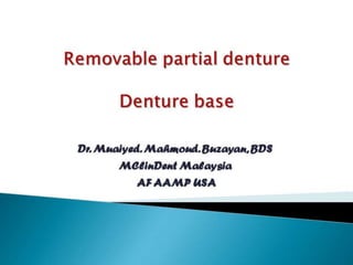 Rpd denturebases 2nd yr
