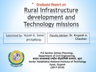 Submitted by: Yajush G. Sonar
(P17UP010)
* Graduate Report on
Faculty Advisor: Dr. Krupesh A.
Chauhan
P.G Section (Urban Planning),
Department of Civil Engineering,
सरदार वल्लभभाई राष्ट्रीय प्रौद्योगिकी संस्थान, सूरत
Sardar Vallabhbhai National Institute of Technology
Surat, Gujarat
(2017-2018)
 