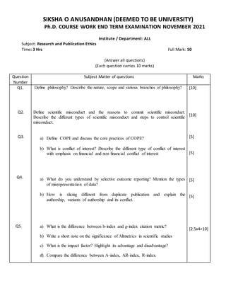 Rpe end term question 2021 | DOC