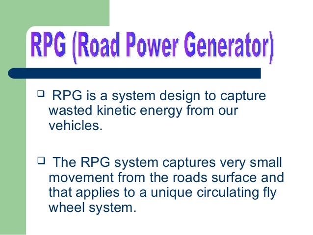 road power generation ppt Road power generation.