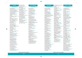 9 Favole di Pane
Via Catania, 79/81
06/44237273 pag 77
Agostini
Via Corvisieri, 30
06/8611060 pag 77
Antica Bottiglieria
Via G. da Procida, 4
06/44233114 pag 74
Antichi Sapori di Calabria
Viale Ippocrate, 57
06/44243608 pag 75
Barone
Via Ancona, 40
06/44249741 pag 82
Bertucci Giampiero
Via Catania, 59
06/44244290 pag 79
Calabria D.O.C.
Via Catanzaro, 6/c
06/44254662 pag 75
Castroni
Via Catania, 54
06/44244197 pag 75
Castroni
Viale Ippocrate, 17
06/44244197 pag 75
Dolce Volta
Via Nomentana, 61
345/0453823 pag 81
Duranti
Via Livorno, 9
06/44244359 pag 80
Enoteca Romana
Via Cremona, 55/57
06/44244941 pag 74
Enoteca Romani
Via Pisa, 14/a
06/44244250 pag 74
Forno Lucarelli
Via Stamira, 35
06/44244093 pag 77
Gelateria Capri
Viale Ippocrate, 37
06/44244178 pag 80
Gelateria Mamò
Via Lorenzo il Magnifico, 118
339/7453307 pag 81
Il Gelato di Procopio
Viale XXI Aprile, 91
333/5860162 pag 81
Kosher Delight
Via G. Boni, 18
06/44202626 pag 79
La Parigina
Via Rodolfo Lanciani, 54/56
06/86209151 pag 81
Limata
Via Padova, 26
06/44244121 pag 76
Lucarelli
Via Nomentana, 161/163
06/44239568 pag 78
Lucarelli
Via Padova, 20
06/44236733 pag 77
Marinaro Pasta
Via Ignazio Giorgi, 47
06/64810115 pag 79
Mizzica
Via Catanzaro, 30/36
06/44236024 pag 80
Officina Verde
Via Padova, 17
06/44291817 pag 76
Pane al Pane
Via Padova, 78
06/44236816 pag 78
Pangea - Niente Troppo
Via Arezzo, 16
06/44290876 pag 82
Panificio Quinzi
Piazza Vespri Siciliani, 9/15
06/44241739 pag 78
Pescheria Il Marinaio
Piazza M. Armellini, 10
06/86204789 pag 79
Piacere Bio
Via Giano della Bella, 51
06/44230707 pag 82
Principe di Calabria
Via M. Boldetti, 3
06/86206257 pag 76
Saggese
Via Michele di Lando, 13
06/44237950 pag 80
Specialità del Forno e della
Tavola
Via Padova, 84
06/44291117 pag 78
Uve e Forme Shop
Via Padova, 14
06/44236801 pag 76
11 Massaciuccoli
Via Massaciuccoli, 11
06/86215529 pag 82
Arcioni
Via Nemorense, 57
06/86206616 pag 83
Biopolis
Via Tripolitania, 76
06/86580314 pag 101
Bizzarrie di Pane
Via Nemorense, 45
06/85301198 pag 88
Capriccio del Formaggio
Via Nemorense, 6
06/8548792 pag 86
Carnidea
Via Tagliamento, 70
06/8417639 pag 90
Carnidea - Lucarelli
Via Moricone, 12
06/86211563 pag 91
Cavalletti
Via Nemorense, 181
06/86324814 pag 94
Cerasari
Via Salaria, 284
06/8416447 pag 86
Chez Nous
Via Nemorense, 65/67
06/86206981 pag 100
Chez Nous
Via Topino, 33/b
06/8848387 pag 100
Cioccolarium
Corso Trieste, 74/76
06/97994461 pag 98
Cooperativa Nautia
Via Magliano Sabina, 11
06/86210995 pag 101
D Cube Outlet
Via Felice Anerio, 19
06/86329567 pag 100
DG Vini e non solo…
Via Gadames, 20/a
06/86218173 pag 83
Duranti
Viale Regina Margherita, 25
06/85353721 pag 94
Enoteca dei Principi
Via Tripolitania, 205/207
06/45433594 pag 83
Enoteca D'Orio
Piazza Regina Margherita, 9
06/44250905 pag 83
Enoteca Focarello
Antichi Sapori
Via di Acqua Bullicante, 268
06/270807 pag 65
Antico Gusto del Mare
Via di Acqua Bullicante, 286
06/27801437 pag 67
Aroma del Caffè
Via Renzo da Ceri, 201
346/4999159 pag 69
Casoli
Via Sampiero di Bastelica, 31
06/270269 pag 65
Circi
Via Prenestina, 693/695
06/2286441 pag 69
DOL - di origine Laziale
Via D. Panaroli, 6
06/24596033 pag 65
Enoteca Elia
Via del Torraccio di
Torrenova, 93/a
335/6534239 pag 64
Enoteca Frustagli
Via di Acqua Bullicante, 249
06/295718 pag 64
Gamberoni
Via L. Bufalini, 65
06/2427654 pag 67
GeloMax
Via Gabrino Fondulo, 101
06/2757290 pag 68
Golden Ice
Via Tor de' Schiavi, 296
06/64829873 pag 68
Il Capriccio di Carla
Piazzale Prenestino, 30/31
370/7035348 pag 68
Il Forno e...
Via Tor Sapienza, 15
06/2280627 pag 66
Il Pastaio di Secondi
Via delle Rondini, 3
06/266957 pag 67
La Casa dei Latticini
Via R. Malatesta, 340
06/2753213 pag 66
La Gelateria del Pigneto
Via Pesaro, 11
06/70613680 pag 69
L'Arte del Gelato
Via dei Castani, 275/c
06/2597044 pag 69
Les Vignerons
Via di Acqua Bullicante, 119
06/64771439 pag 64
L'Isola del Gusto
Via Cherso, 130
06/45433594 pag 64
Maria Laura
Via Casilina, 1888
06/20749637 pag 70
Mondi Caffè
Viale della Serenissima, 10
06/2593194 pag 70
Pane in Piazza
Via del Fringuello, 7b
06/261900 pag 66
Panis Naturae
Via Romanello da Forlì, 21
06/273863 pag 66
Pescheria Fiorani
Via G. Arcangeli, 6
06/21801554 pag 67
Signorini
Via di Torpignattara, 16
06/2413420 pag 68
Vitis Vinifera
Via Tor de' Schiavi, 294
06/2593701 pag 65
Bocca di Dama
Via dei Marsi, 2/6
06/44341154 pag 72
Cooperativa Nautia
Via dei Corsi, 31/33
06/4454248 pag 73
Enoteca Baccano
Via E. Torelli Viollier, 11
06/4181488 pag 70
Ferrazza
Via dei Volsci, 59
06/490506 pag 70
Il Ballo della Terra
Via dei Volsci, 51
06/89010897 pag 71
La Grotta del Contadino
Via dei Durantini, 138
06/4510992 pag 71
Macelleria Andreucci Mario
Via Tiburtina, 137
06/4440731 pag 72
Macelleria Pino
Via Carlo Caneva, 40
06/43530791 pag 72
Natura Sì
Via F. Fiorentini, 78
06/43251297 pag 73
Paci
Via dei Marsi, 35
06/4957804 pag 73
Panificio 2b
Via Giovanni Michelotti, 45
06/4512676 pag 71
Panificio Livio
Via dei Marruccini, 4
06/491560 pag 71
Pescheria Osteria dal Sor
Duilio
Via Cave di Pietralata, 44/46
06/41787439 pag 72
Said dal 1923
Via Tiburtina, 135
06/4469204-8210 pag 73
Un Punto Macrobiotico
Via dei Volsci, 119/b
06/49382278 pag 74
INDICE PER QUARTIERE
221
INDICE PER QUARTIERE
220
CASILINO
PRENESTINO
SAN LORENZO
TIBURTINO
BOLOGNA
NOMENTANO
SALARIO - TRIESTE
AFRICANO
 