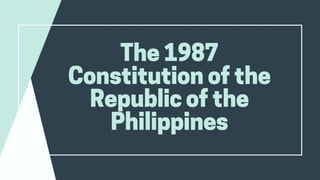 A Draft of the 1987 Philippine Constitution 