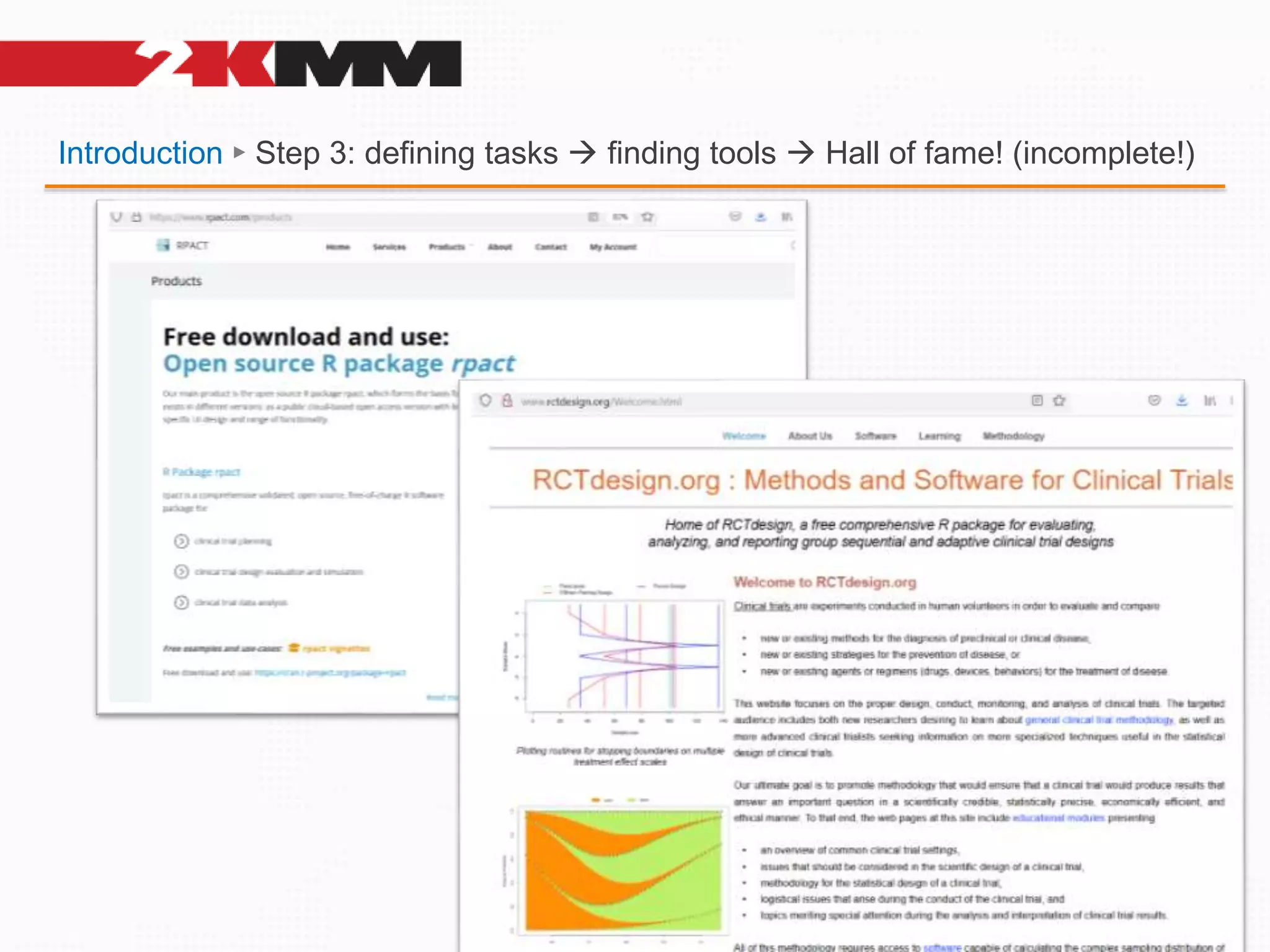 Introduction ► Step 3: defining tasks  finding tools  Hall of fame! (incomplete!)
 