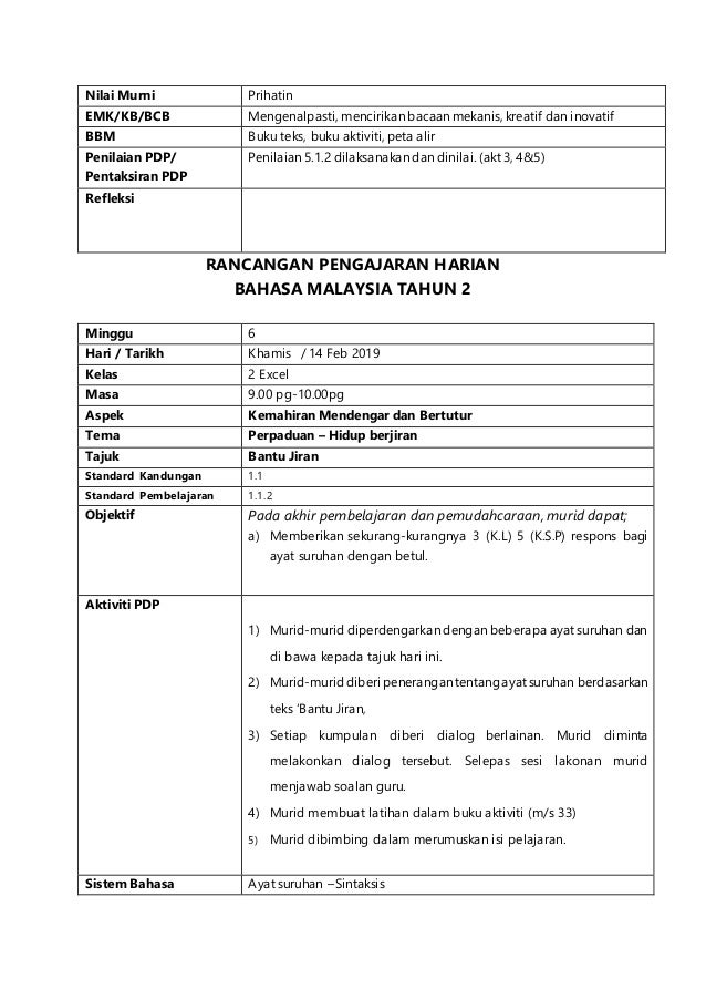 Rph Bm Thn 2 Bulan Feb