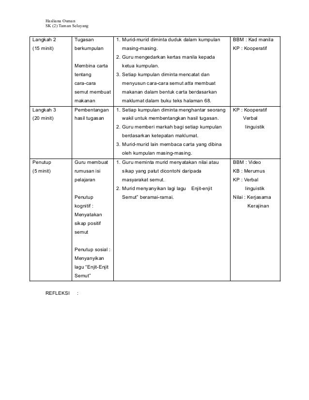 Cadangan Rph BM KSSR Tahun 5 minggu 11 (praktikum)