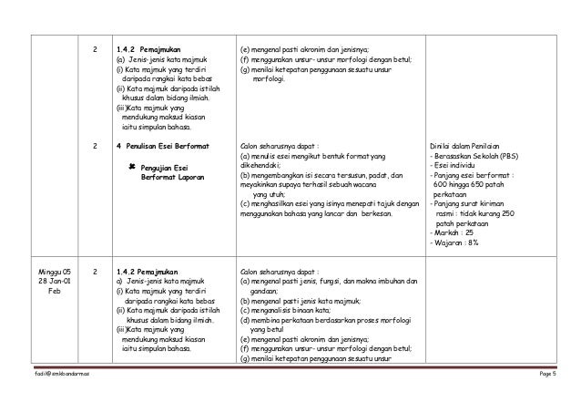 Rancangan Pengajaran Tahunan Bahasa Melayu Penggal 2 STPM 