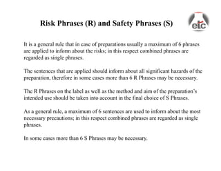 Safety R R phrases and S phrases | PDF