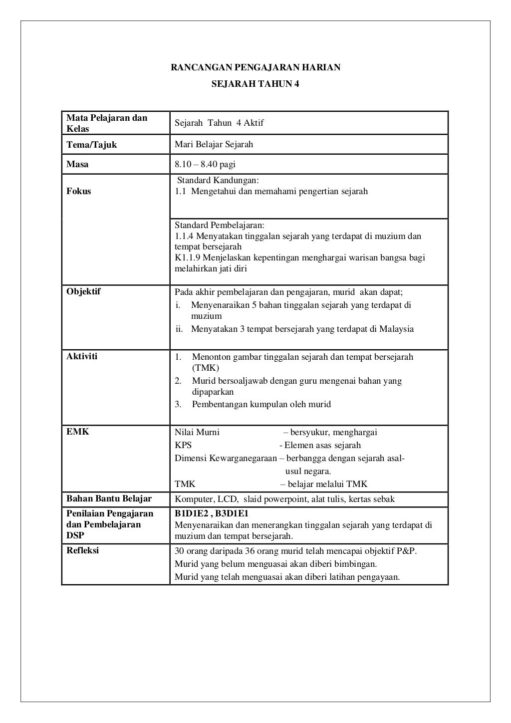 Rph sejarah tahun 4 1.1