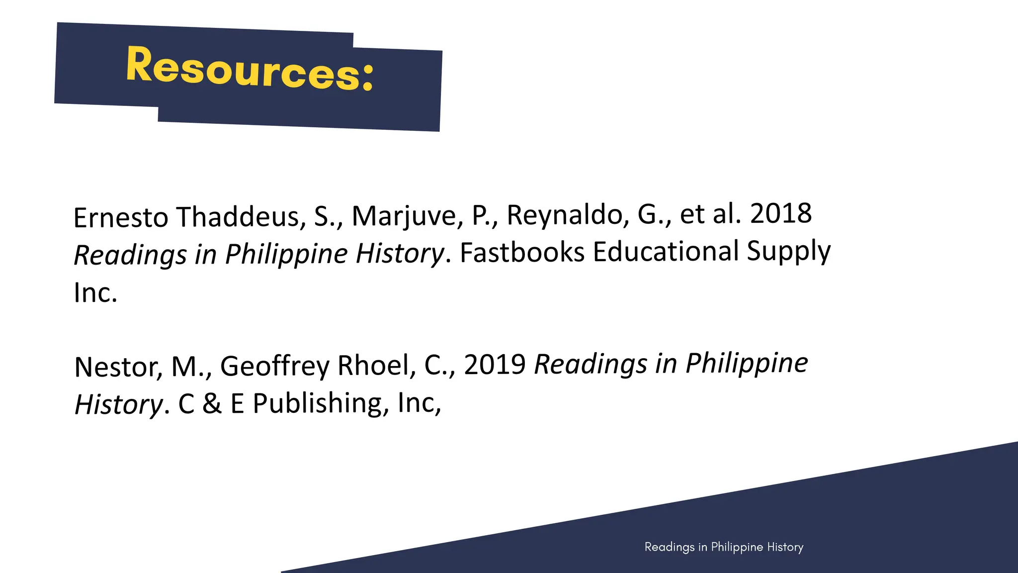 Readings in Philippine history for 1st year college