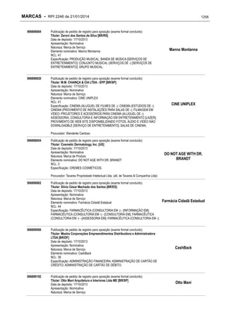 RPI - Marcas 2246 "Vervs Consultoria" 