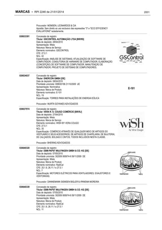 RPI - Marcas 2246 "Vervs Consultoria" 