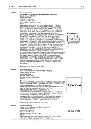 RPI - Marcas 2246 "Vervs Consultoria" 