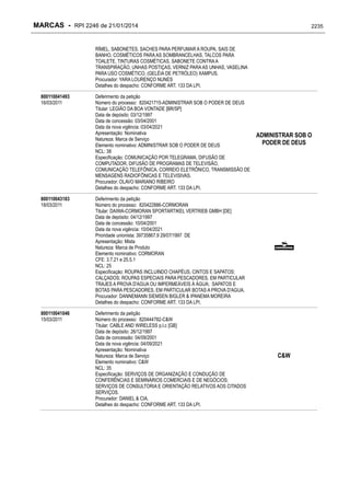 RPI - Marcas 2246 "Vervs Consultoria" 