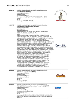 RPI - Marcas 2246 "Vervs Consultoria" 