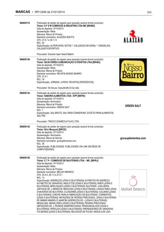 RPI - Marcas 2246 "Vervs Consultoria" 