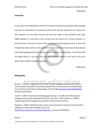 Task based language teaching & Computer-aided language learning | PDF