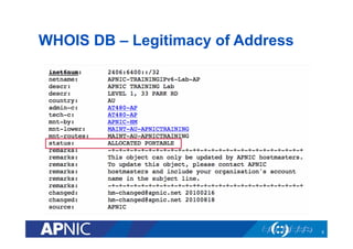 WHOIS DB – Legitimacy of Address
5
 