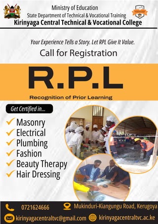 rpl poster for kirinyaga central technical | PDF