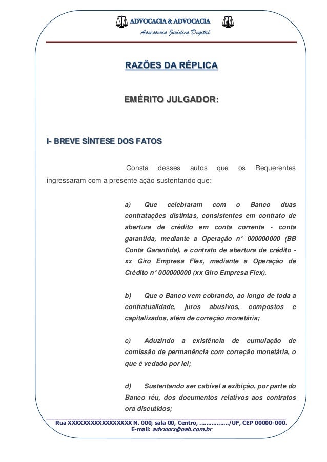 Réplica a contestação