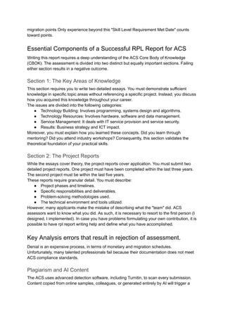RPL Report for ACS Skill Assessment – Complete Guidance for ICT ...