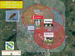 BESST / SBA
Pollinator Support
(Hives Map)
2017 plan
2014
2015
2016
Honey Bee
2016
 