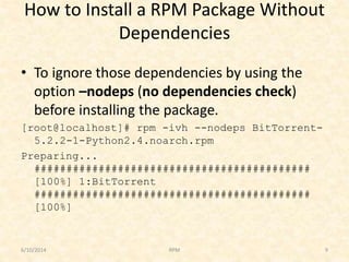 Red Hat Rpm RPM (Red Hat Package Manager) | PPTX