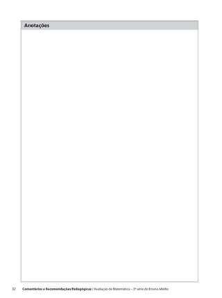 Anotações




32    Comentários e Recomendações Pedagógicas / Avaliação de Matemática – 3ª série do Ensino Médio
 