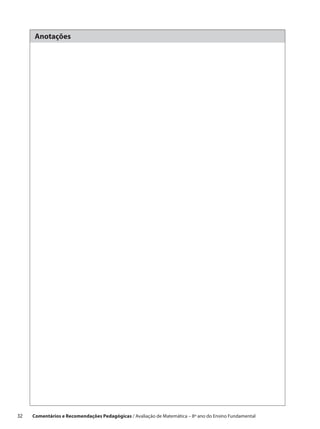 Anotações




32    Comentários e Recomendações Pedagógicas / Avaliação de Matemática – 8º ano do Ensino Fundamental
 