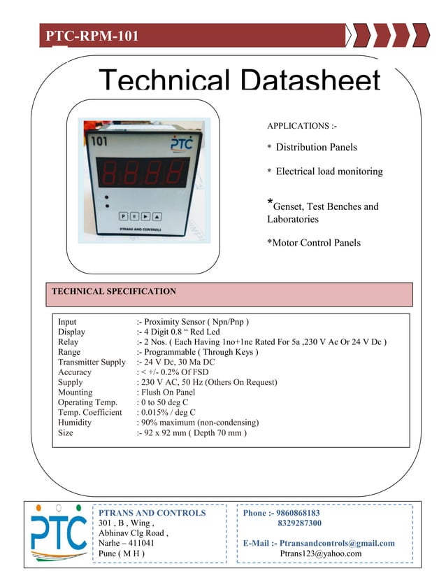 Rpm indicator catalog PDF