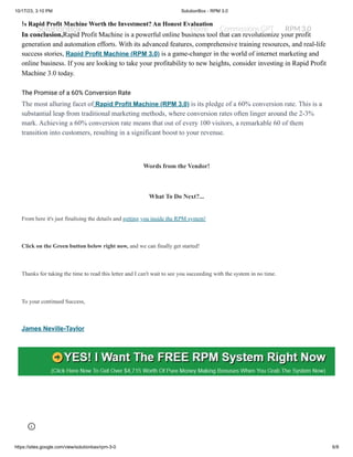 Rapid Profit Machine (RPM 3.0) | PDF