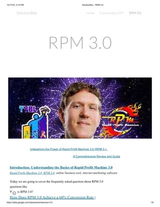 Rapid Profit Machine (RPM 3.0)