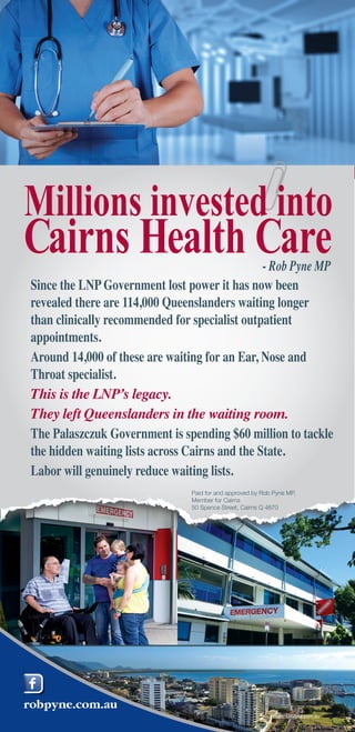 Rob Pyne delivering for Cairns Health Flyer