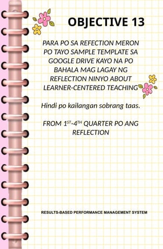 Sample Personal Reflection Notes Rpms RPMS TEMPLATE 7.pptxrpms.templates...... | PPTX