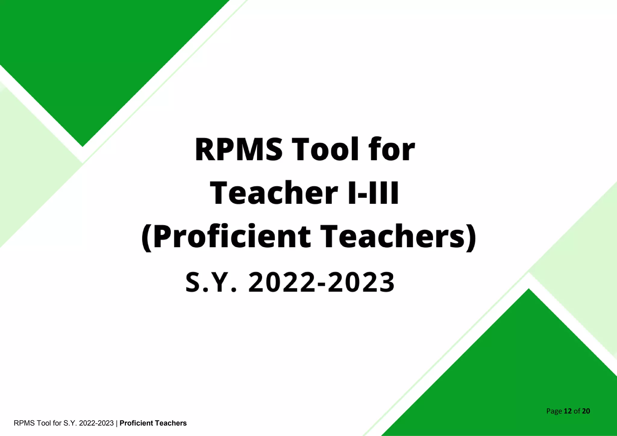 Rpms tool for proficient teachers sy 2022 2023 2 pptx